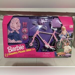 Rare Vintage Barbie Country Picnic Bike Set, 1998‎ Mattel, #67518-92. NEW. HTF.